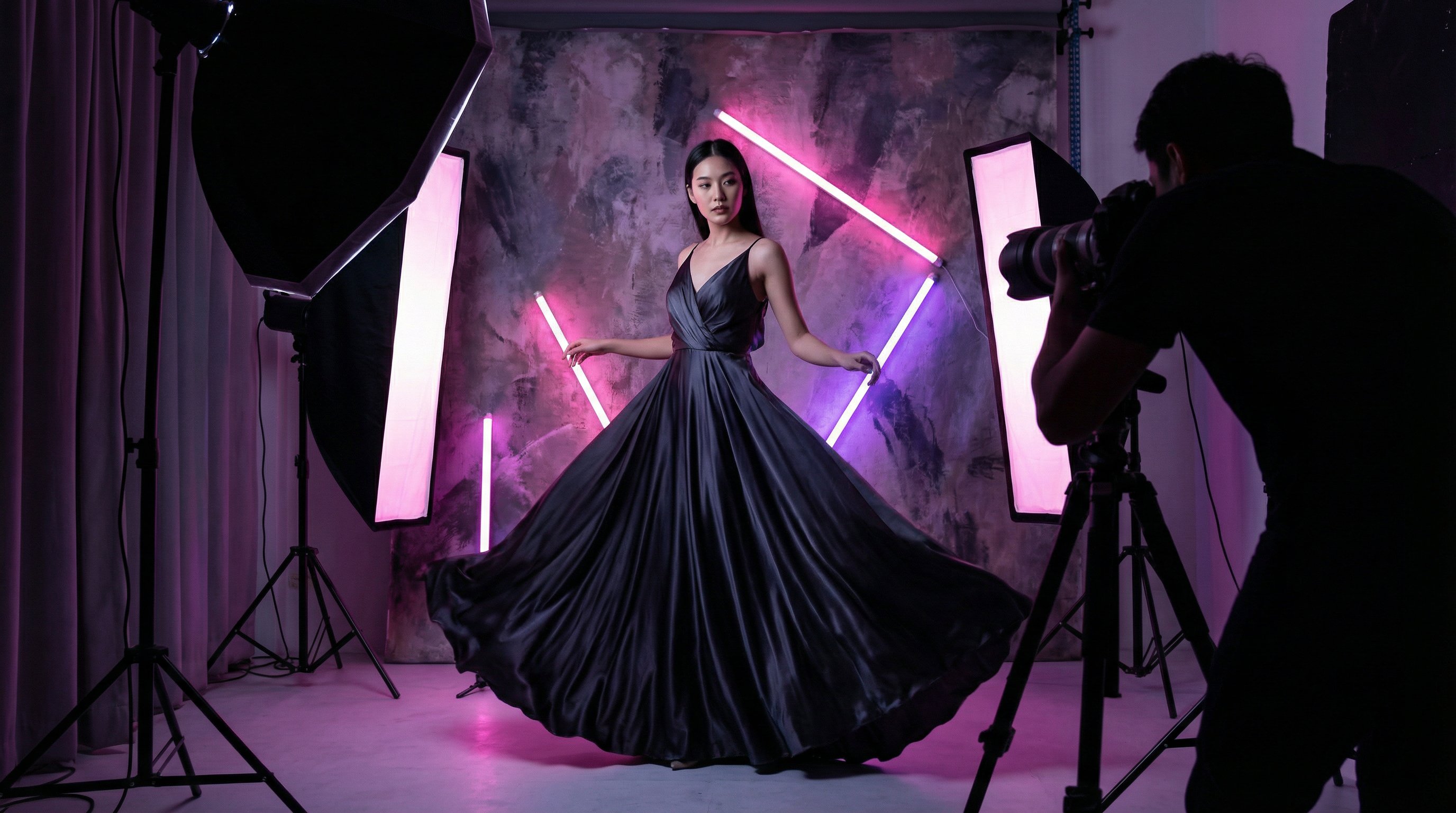 黄色仓库时尚写真拍摄花絮视频